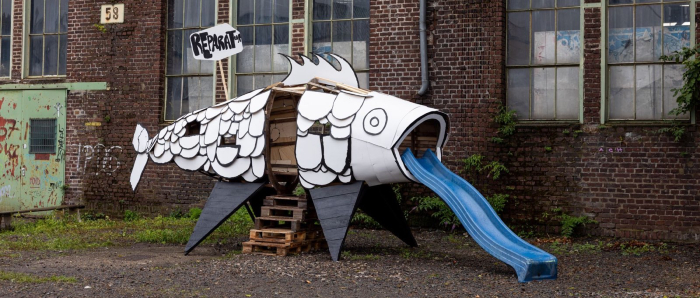 Das Bild zeigt den reparierten Ausruh-Fisch